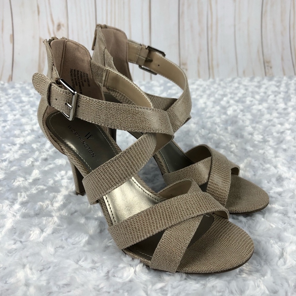 Worthington Cari Taupe Heeled Sandals New